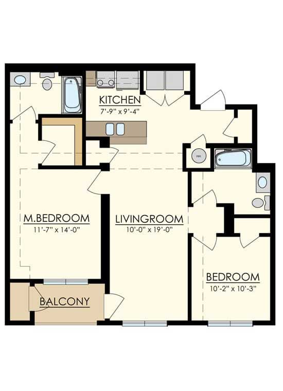 Station at Manayunk Two Bedroom Floor Plans